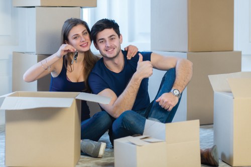 Prepared moving boxes and household items ready for same day collection