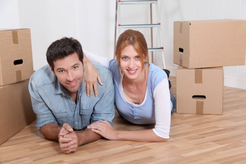 Moving boxes and furniture prepared for a Plumstead home relocation